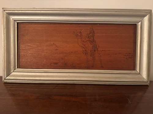 Tableau pyrogravure bois p - bois, p.