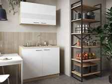 Meuble Sous Évier Meuble Haut Cuisine 100 Cm Chêne Sägerau Blanc Merle Respekta