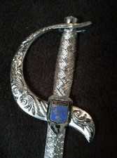 Coupe papier métal, épée, sabre, blason, Orleannais 20 cm 