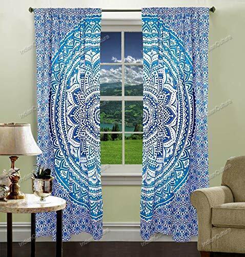 Rideaux mandala indien coton