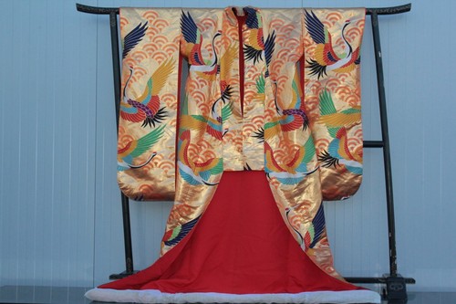 Kimono mariage soie rouge - de,
