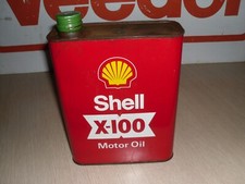 Ancien bidon d'huile  collection SHELL X-100  2litres