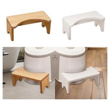 Tabouret de Toilette Bois Potty Step Escabeau Squat Adulte Repose Pied Stable