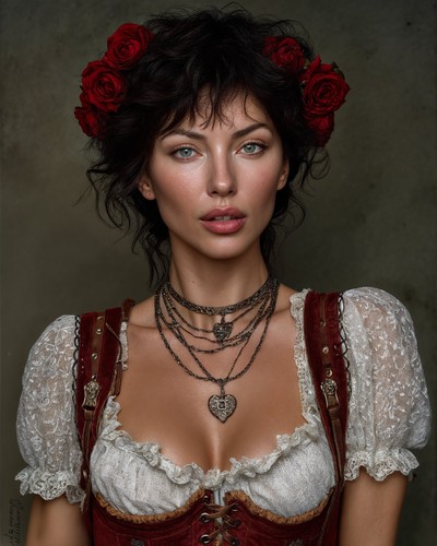 Elegant beauty white red - beauty,