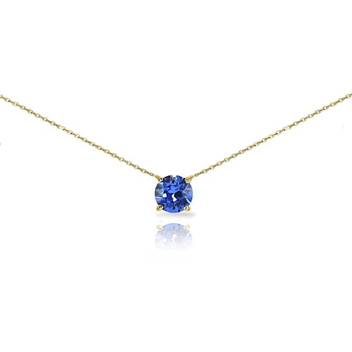 Bleu solitaire collier ras - collier, du