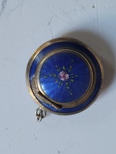 BEAU PENDENTIF BOÎTE A PILULES / ANCIEN 1920/30 en  Email a decor de fleur