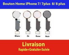 BOUTON HOME FONCTIONNEL + NAPPE IPHONE 7 / 7 PLUS 8 / 8 PLUS BLANC NOIR OR ROSE