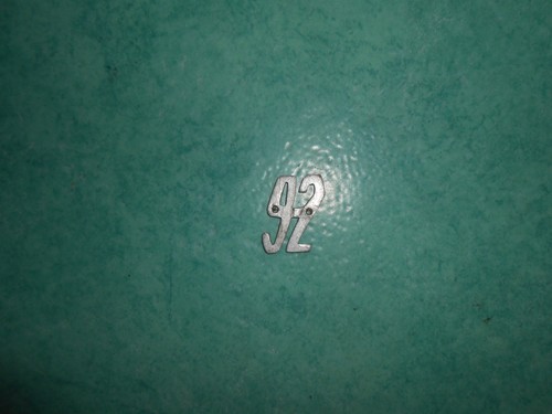Logo aluminium garde boue - "92",