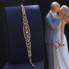 Bracelet Doré Art Deco Oval