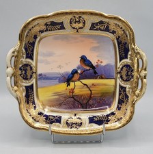 Plat creux en porcelaine peinte à décor d’oiseaux de Noritaké Japon début XXème