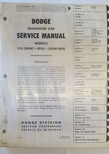 Manuel D'Atelier / Magasin Manuel Dodge Coronet, Royal & Custom Royal 1958