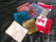 lot écharpes foulards coton ou soie,détails photos, très bon état