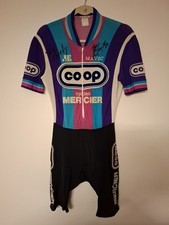maillot cyclisme. Vélo. Jersey. Équipe COOP MERCIER. Jean-Louis GAUTHIER.  Signé