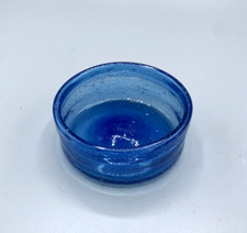 Coupelle en verre soufflé bullé bleu – vide-poche artisanal