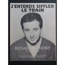 J'entends Siffler le Train Richard Anthony Chant Piano 1962 partition sheet musi