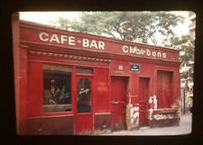 diapositive cafe bar vieux belleville paris french slide 35 mm 1975  n°116