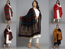 Femme Pashmina Laine Cachemire Couette Mariage Écharpe Étole Drapé Oversize Inde