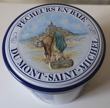 Boîte en fer ronde avec motifs Galettes Normandes au beurre d' Isigny
