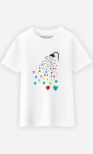 T-shirt fille manches courtes LOVE SHOWER couleur blanc