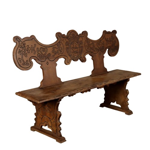 Banc baroque ancien - en, noyer