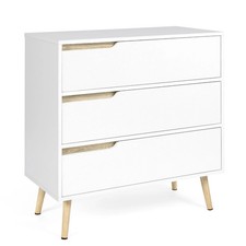 Commode 3 tiroirs HELSINKI 80 cm scandinave blanc
