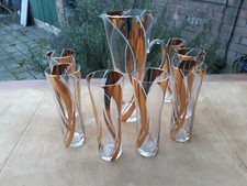 Service Orangeade Cristal Verrerie de Monaco Doré Années 50 Vintage