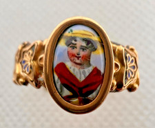 BAGUE  ANCIENNE VINTAGE   EN OR JAUNE  PORTRAIT FEMME **