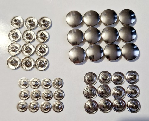 Lot boutons pression argent - boutons,