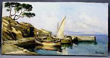 Marine par Marc Eroll vers 1930 Provence côte Méditerranée Bateaux pêche