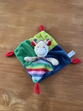 O/ DOUDOU PLAT SIMBA NICOTOY GIRAFE Vache vert bleu rouge rayé tricot laine