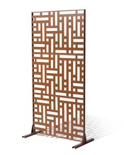 VEVOR Brise-vue Métal Panneau Intimité Extérieur Autoportant 120x193 cm Marron