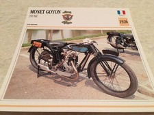 Carte moto Monet Goyon 350 MC 1926 collection Atlas motorcycle 
