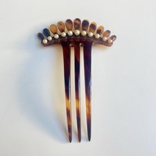Ancien Peigne Diadème Écaille Perles 1900 Antique Tortoisehell Pearls hair Comb