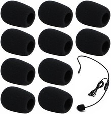 10 Pcs Bonnette Micro,Mousse Micro,Mousse Micro Casque,Mini Microphone Casque