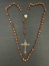 Chapelet Ancien Perles Corozo Métal