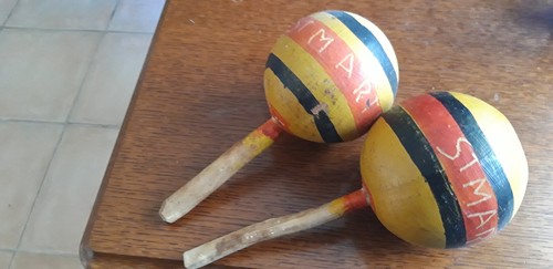 Maracas bois peint saint - bois,