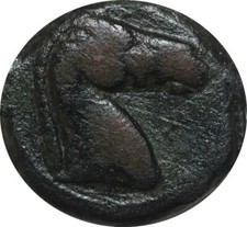 R2616 Greek Zeugitania Carthage Sardinian Shekel Tanit Horse circa 300-264 BC