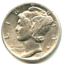 USA one dime argent Mercury