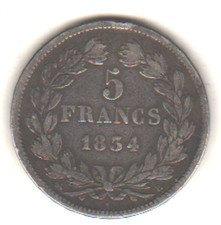pièce de 5 francs Louis Philippe I, 1834 B