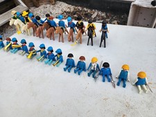 Lot 26 Playmobil vintage nordistes, western cavalerie + chevaux + armes