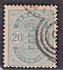 TIMBRE 1882-95 DANEMARK N° 34-OBL. TB-COTE: 65 EUROS-VOIR SCAN R/V-