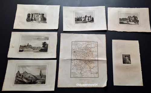 Lot gravures carte - de,