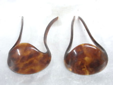 ANCIENNE PAIRE DE PEIGNES CHEVEUX CHIGNONS BAKELITE CELLULOÏD BARRETTE