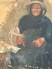 Peinture Huile Papier Portrait