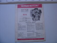 Prospectus Depliant Manuel Fiche Technique BERNARD MOTEURS W 32 Diesel 4 Temps