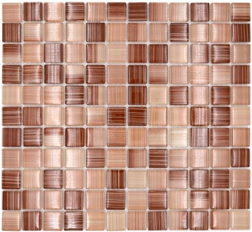Glasmosaïque rayée beige - glasmosaïque,