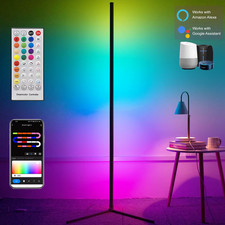 Lampadaire d’angle RGB LED 160 cm Bluetooth / WiFi Tuya Ambiance Gaming USB IA