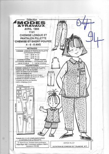Patron enfant fille 1994 - patron,
