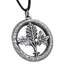 Collier rune pendentif feuille