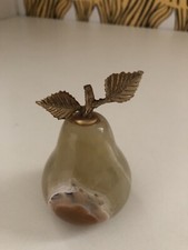 Superbe poire presse papier en  Ancien Marbre  Onyx Vintage 1970 Art Déco